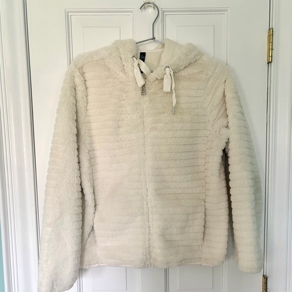 Cozy Cream Hooded Faux Fur Jacket